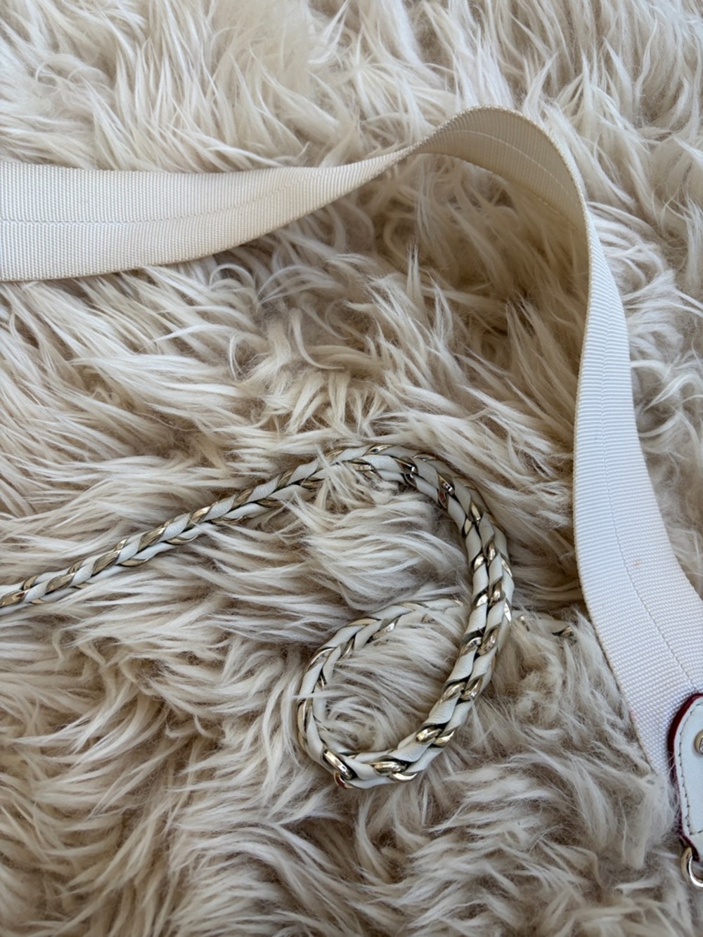 MZ Wallace Cream Quilted Crossbody Belt Bag with Chain Accent - Picture 4 of 7